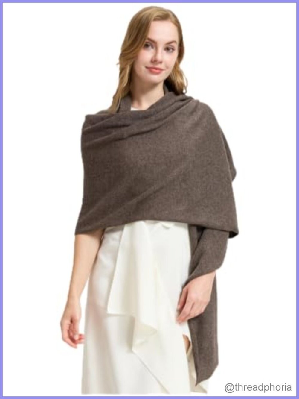 Women's 100% Cashmere Wrap Shawl, Lightweight Travel Scarf, Pashmina